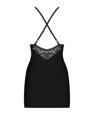 Obsessive - 828-CHE-1 koszulka i stringi - Czarna -  S/M