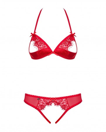 Obsessive - 870-SEC-3 komplet 2-częściowy - Czerwony - S/M