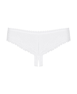 Alabastra stringi otwarte L/XL - Białe - Obsessive