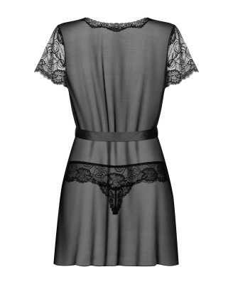 Alluria peniuar i stringi L/XL - Obsessive - Czarny