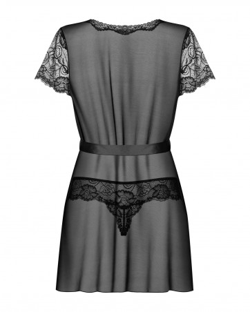 Alluria peniuar i stringi L/XL - Obsessive - Czarny