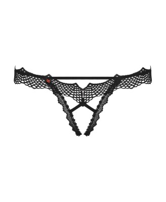 Bravelle stringi otwarte czarne  S/M - Obsessive