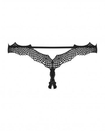 Bravelle stringi otwarte czarne  S/M - Obsessive