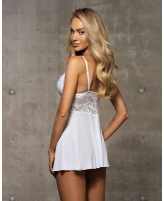 Obsessive - 810-BAB-2 babydoll i stringi biała L/XL