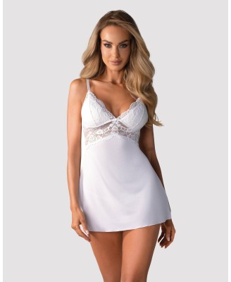 Obsessive - 810-BAB-2 babydoll i stringi biała L/XL