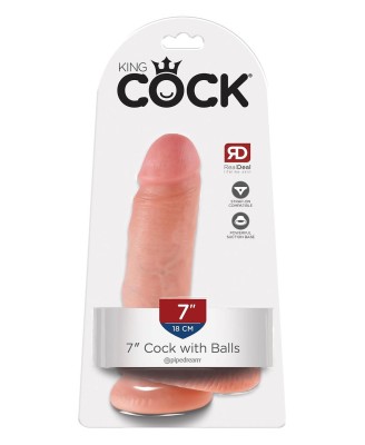 KING COCK 7 INCH COCK WITH BALLS LIGHT