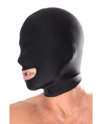 FETISH FANTASY SERIES SPANDEX OPEN MOUTH HOOD BLACK