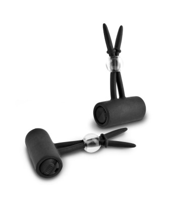 FETISH FANTASY SERIES LIMITED EDITION VIBRATING SILICONE NIPPLE LASSOS BLACK