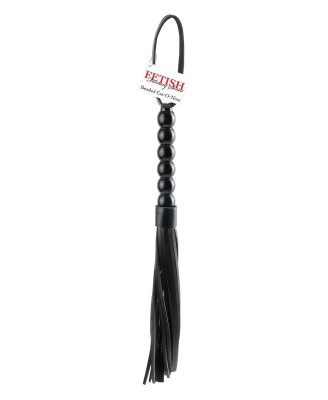 FETISH FANTASY SERIES BEADED CAT-O-NINE TAILS BLACK
