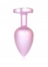 Plug-Jewellery Pearl Pink Heart PLUG- Clear L