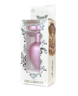 Plug-Jewellery Pearl Pink Heart PLUG- Clear L