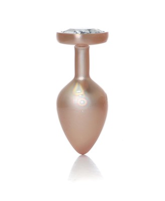 Plug-Jewellery Pearl Gold Heart PLUG- Clear M
