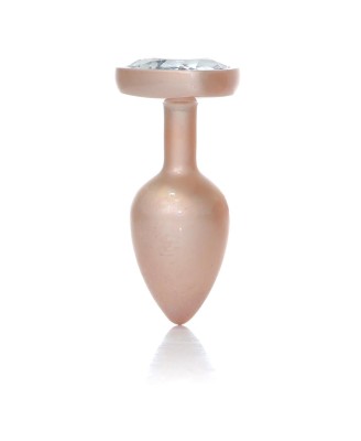 Plug-Jewellery Pearl Gold Heart PLUG- Clear S