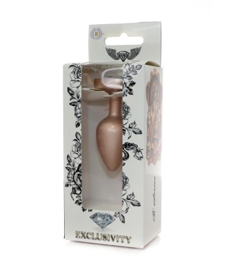 Plug-Jewellery Pearl Gold Heart PLUG- Clear S