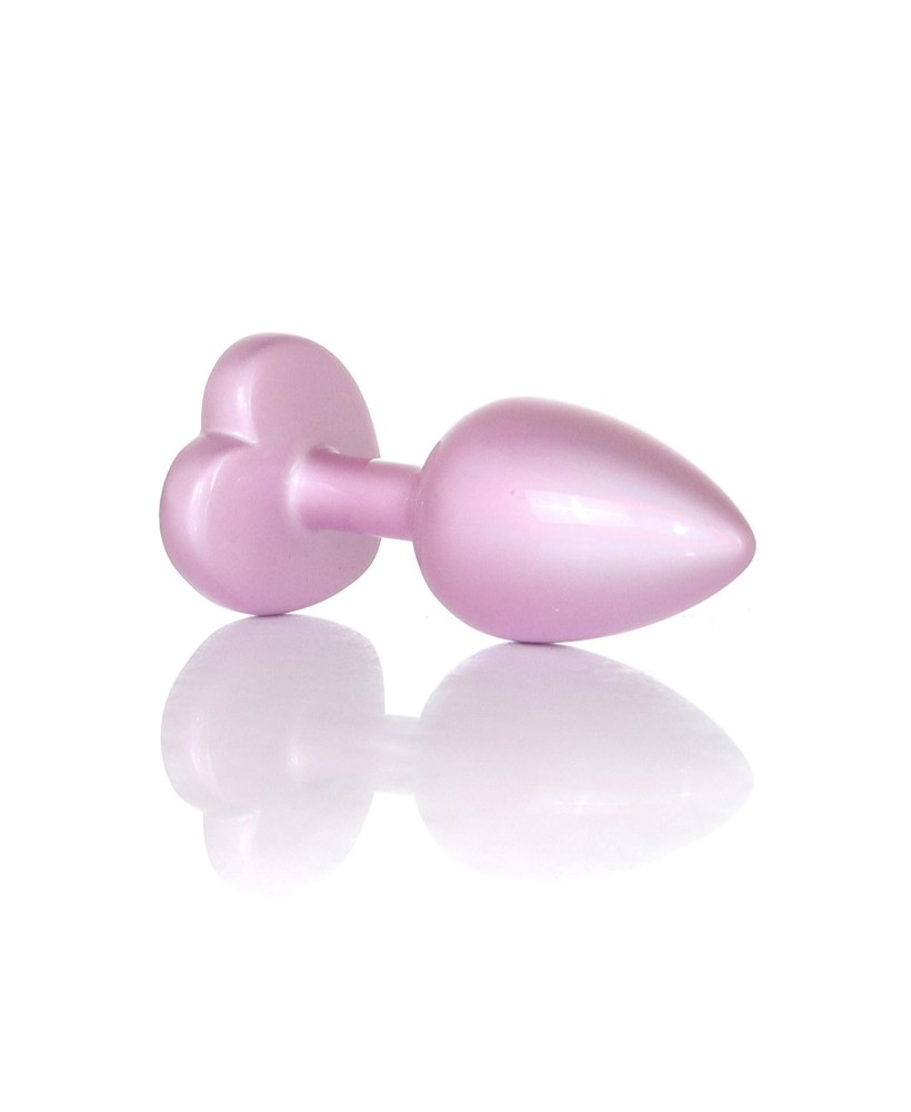 Plug-Jewellery Pearl Pink Heart PLUG- Clear S