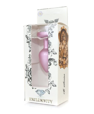 Plug-Jewellery Pearl Pink Heart PLUG- Clear S