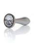 Jewellery Silver PLUG - Clear S - Srebrny Korek Analny z Kryształem