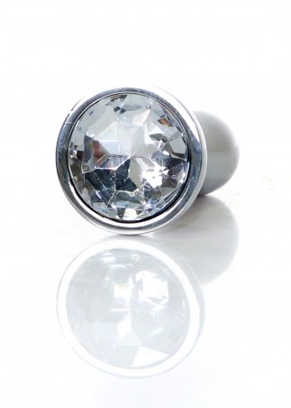 Jewellery Silver PLUG - Clear S - Srebrny Korek Analny z Kryształem