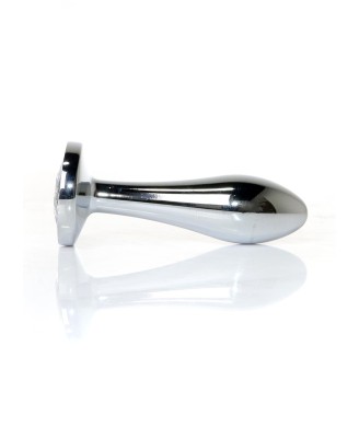 Jewellery Silver PLUG - Clear S - Srebrny Korek Analny z Kryształem