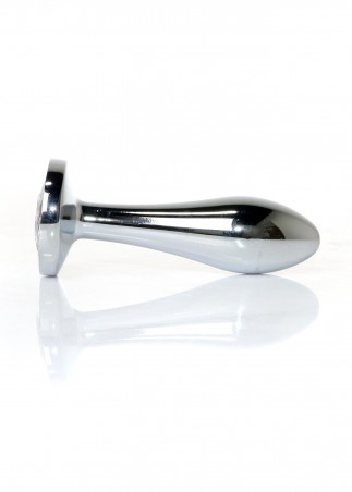 Jewellery Silver PLUG - Clear S - Srebrny Korek Analny z Kryształem