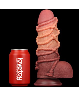 9.5'' Dual layered Platinum Silicone Cock with Rope