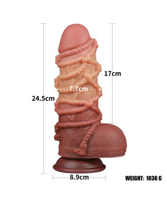 9.5'' Dual layered - Prążkowane Realistyczne Dildo 24 cm