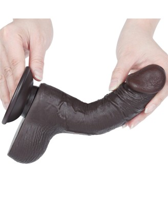 7.5'' Sliding Skin Dual Layer Dong - Czarne Realistyczne Dildo - 19 cm