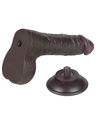 7.5'' Sliding Skin Dual Layer Dong - Czarne Realistyczne Dildo - 19 cm