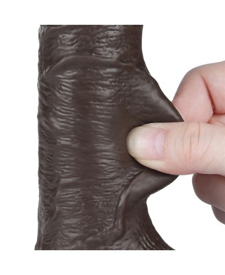 7.5'' Sliding Skin Dual Layer Dong - Czarne Realistyczne Dildo - 19 cm