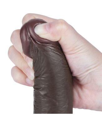 7.5'' Sliding Skin Dual Layer Dong - Czarne Realistyczne Dildo - 19 cm