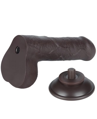 7'' Sliding Skin Dual Layer Dong - Czarne Realistyczne Dildo - 17,8 cm