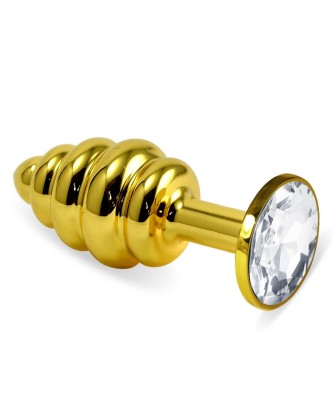 Gold Spiral Plug Clear - Korek Analny