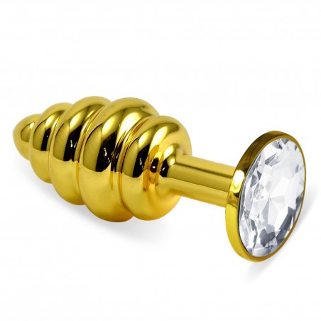 Gold Spiral Plug Clear - Korek Analny