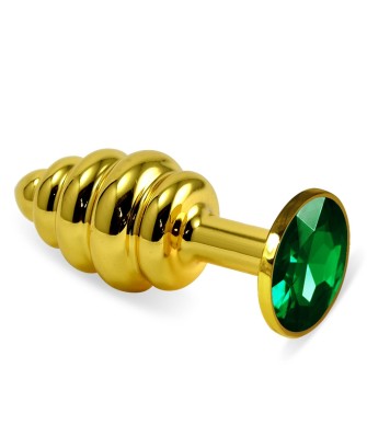 Gold Spiral Plug Green - Korek Analny
