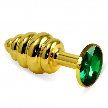 Gold Spiral Plug Green - Korek Analny