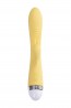 Vibrator with clitoral stimulator Flovetta by Toyfa Aster, silicone, yellow, 22 cm