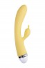 Vibrator with clitoral stimulator Flovetta by Toyfa Aster, silicone, yellow, 22 cm