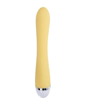 Vibrator with clitoral stimulator Flovetta by Toyfa Aster, silicone, yellow, 22 cm