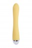 Vibrator with clitoral stimulator Flovetta by Toyfa Aster, silicone, yellow, 22 cm