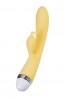 Vibrator with clitoral stimulator Flovetta by Toyfa Aster, silicone, yellow, 22 cm