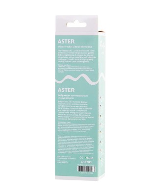 Vibrator with clitoral stimulator Flovetta by Toyfa Aster, silicone, yellow, 22 cm