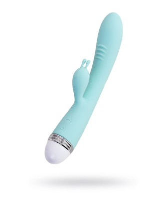 Vibrator with clitoral stimulator Flovetta by Toyfa Iris, silicone, mint, 22 cm