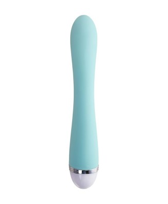 Vibrator with clitoral stimulator Flovetta by Toyfa Iris, silicone, mint, 22 cm