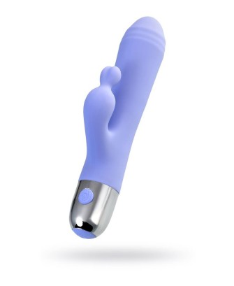 Vibrator with clitoral stimulation Flovetta Crocus, silicone, purple, 17.5 cm