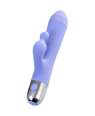 Vibrator with clitoral stimulation Flovetta Crocus, silicone, purple, 17.5 cm