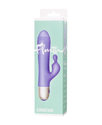 Vibrator with clitoral stimulation Flovetta Crocus, silicone, purple, 17.5 cm