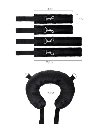 Anonymo fixing sling with pillow, velour, black, 127 cm