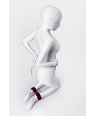 Anonymo handcuffs, velour, red, 29 cm