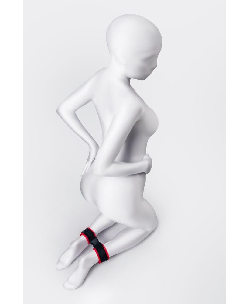 Anonymo handcuffs, velour, red, 29 cm