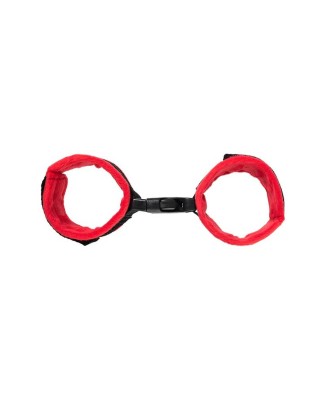 Anonymo handcuffs, velour, red, 29 cm